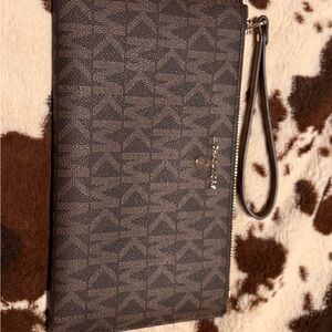 Michael Kors Brown Monogram Wristlet